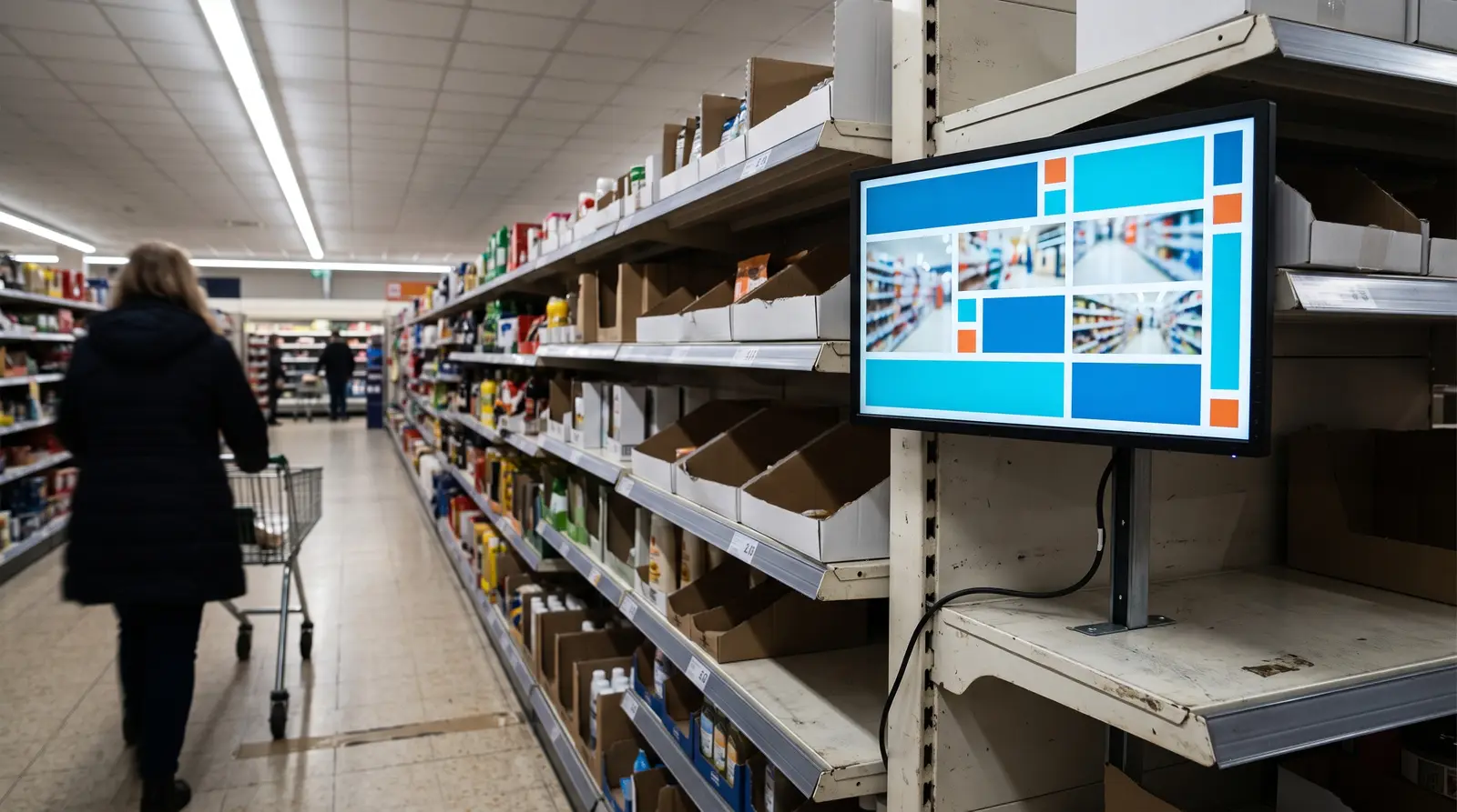A row of commercial displays running CloudyFy TV digital signage on different device platforms