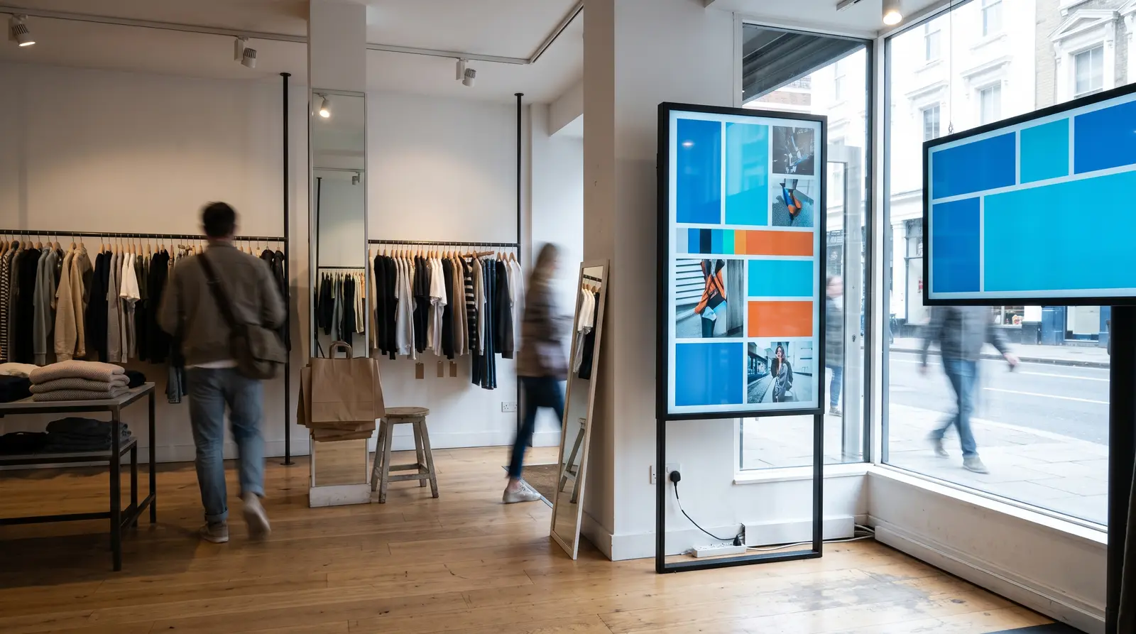 A retail store screen paired and managed remotely from the CloudyFy TV dashboard.